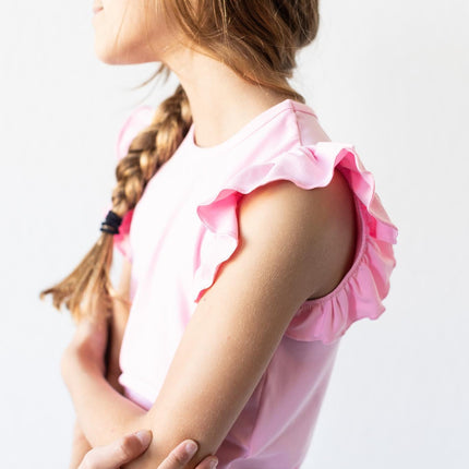 Bubblegum Pink S/S Ruffle Tee