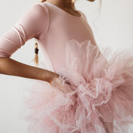 Vintage Pink 3/4 Tutu Leotard
