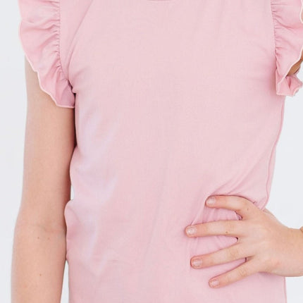 Vintage Pink S/S Ruffle Tee