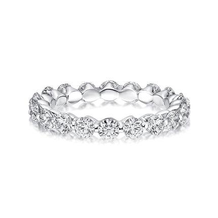 Rodiffy Moissanite 1.5 Ct Round Cut White Gold Anniversary Ring
