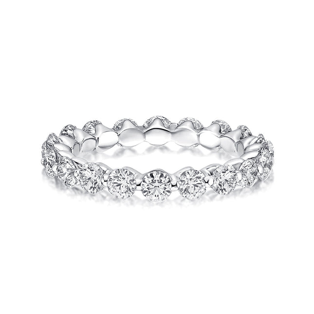 Rodiffy Moissanite 1.5 Ct Round Cut White Gold Anniversary Ring