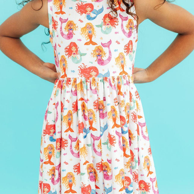 Watercolor Mermaids Tank Twirl Dress