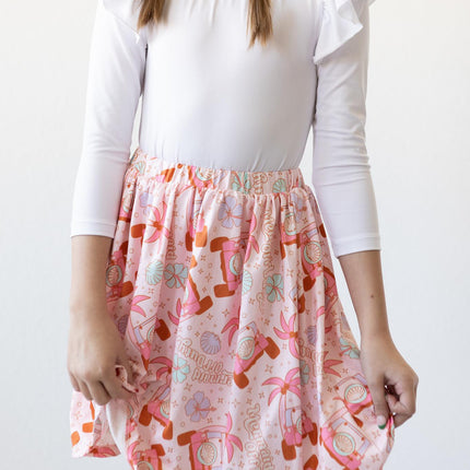 White L/S Flutter Sleeve Leotard