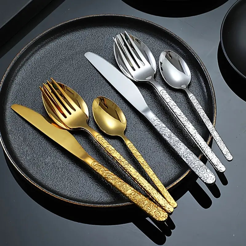 4pcs Stainless Steel Cutlery Set for Christmas Dinner