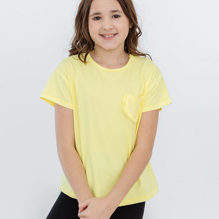Yellow Ruffle Pocket Tee