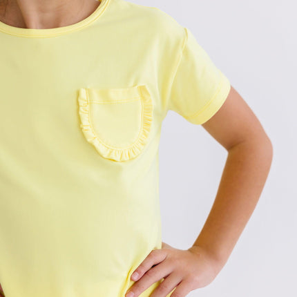 Yellow Ruffle Pocket Tee