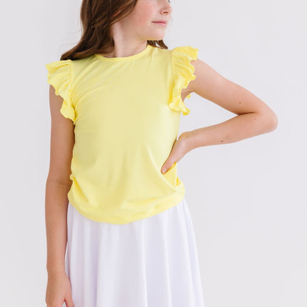 Yellow S/S Ruffle Tee