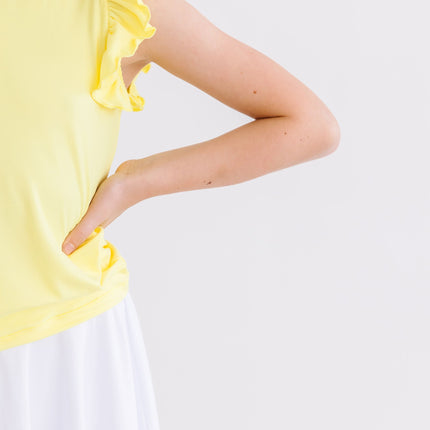 Yellow S/S Ruffle Tee