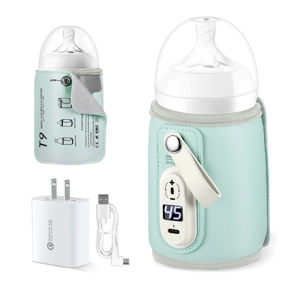 Baby Bottle Warmer Baby Bottle Insulation Cover Bottle Warmer with 18W Quick Charge Portable Bottle Warmer Adjustable Milk Warmer with Temperature ControlBaby Warmer Bottle for Home/Family Travel