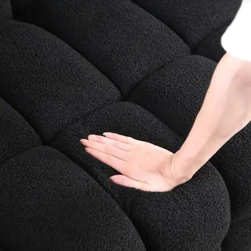 84.3 Length ,35.83 Deepth ,human Body Structure For USA People, Marshmallow Sofa,boucle Sofa ,White Color,3 Seater