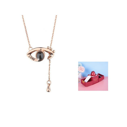 Hot Valentine's Day Gifts Metal Rose Jewelry Gift Box Necklace For Wedding Girlfriend Necklace Gifts