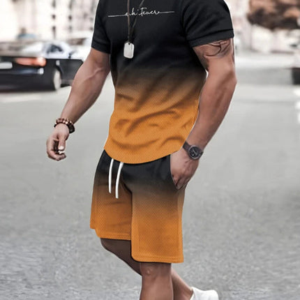 3D Digital New Print Summer Short Sleeve Shorts Leisure Sports Suit
