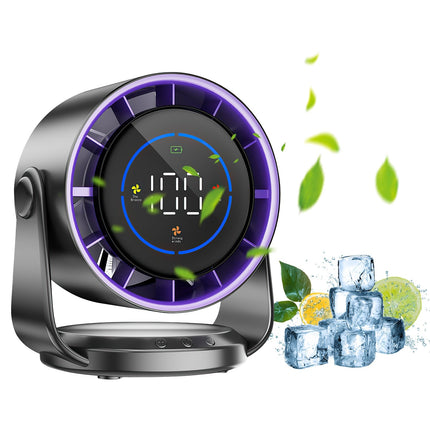 100 Speeds Desk Fan Battery Operated Wall Mounted Fan Rechargeable Mini Desk Fan with 120º Tilting Angle for Home Office Travel