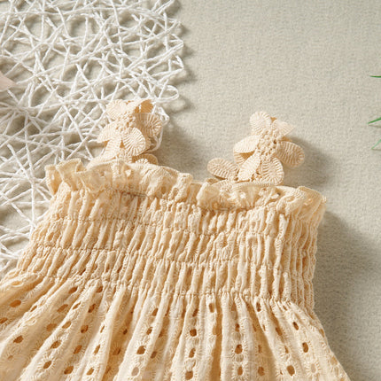 Cotton Net High Temperature Dyed Apricot Color Baby Fashion Two-piece Set