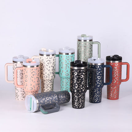 40oz Insulated Tumbler With Handle & Straw – Stainless Steel Vacuum Coffee Cup | Perfect Gift