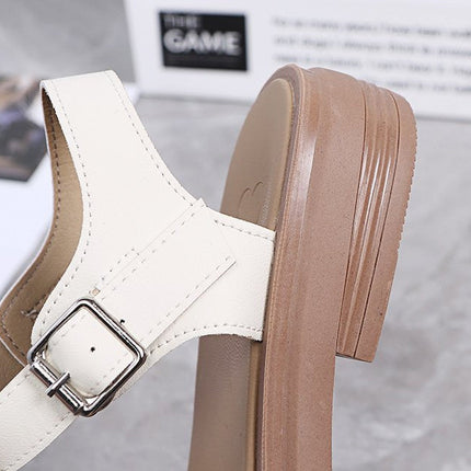 Fashion Plus Size Toe Hollow Hollow Buckle Sandals