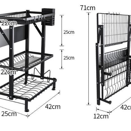 Installation-free Integrated Kitchen Supplies Storage Rack Stainless Steel