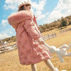 Pink fox fur collar / 130cm