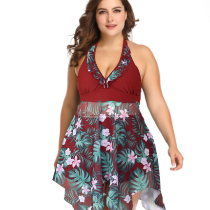 Plus Fat Plus Size Swimsuit European And American Belly Pure