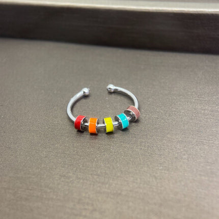 Rotating Enamel Fingertip Stress Relief Ring