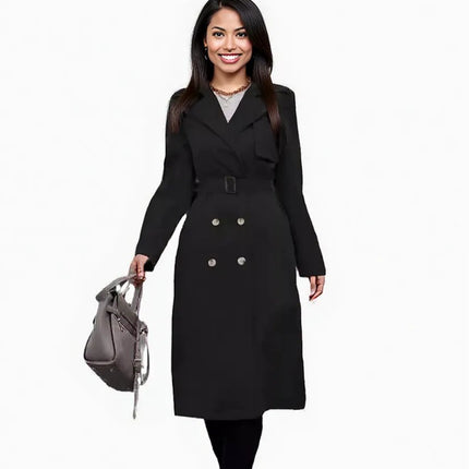 New Black Plaid Fall Winter Coat Fashion Casual For Women