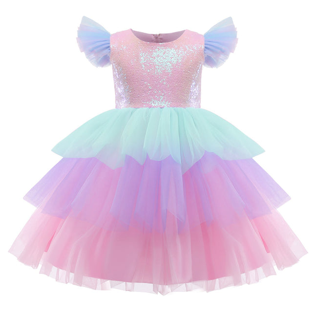 Mesh Sequin Dress For Children