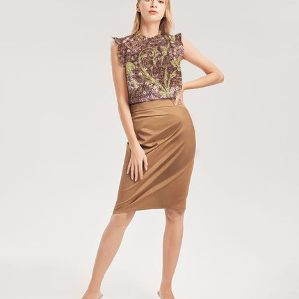BEAUTIFUL PURPLE GITTER DESIGN CREATED BY FLIPSTYLEZ Women's All-Over Print Ruffle Sleeve Top