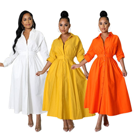 Casual Long Sleeve Plus Size Women's Shirt