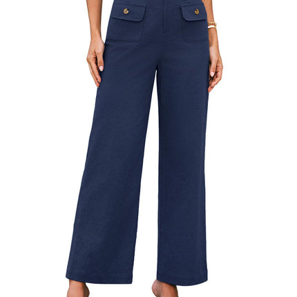 Women's High Waist Wide Leg Pants Stretch Casual Pants