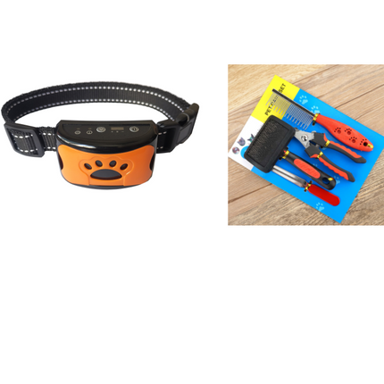 Dog Training Collar Waterproof Electric Pet Remote Control Rechargeable Dogs Trainer Bark Arrester With Shock Vibration Sound
