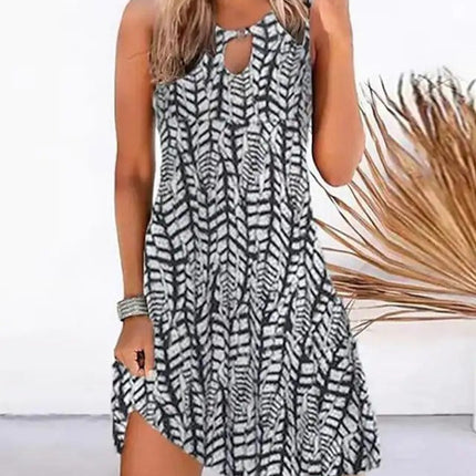 Women's Clothing Sleeveless Printed Dress