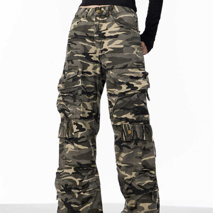 Camouflage Cargo Pants Women's Loose Wide Leg Jeans