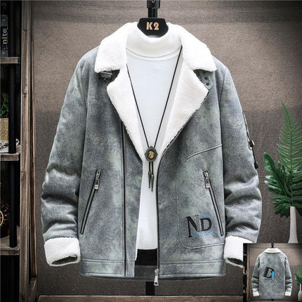 Men's Autumn Winter Lamb Plush Coat