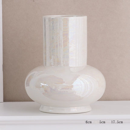 Ceramic Decorative Vase Water Raised Flowers Building Blocks Living Room