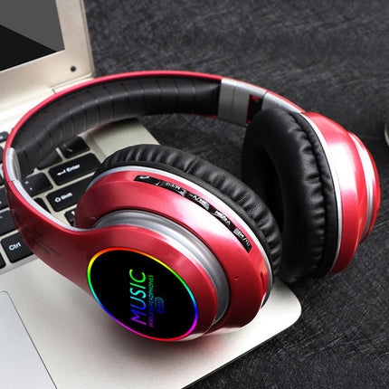 Folding LED Wireless Over-Ear Bluetooth Sports Headphones