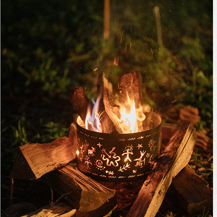 Outdoor Burning Fire Round Table Camping Heating Burning Fire Rack Atmosphere Picnic