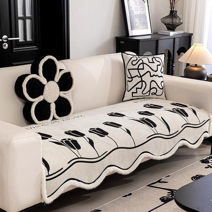 Irregular Shaped Sofa Cushion Chenille Winter