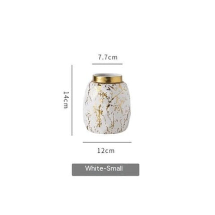 Simple And Modern Gold-painted Light Luxury Living Room Ceramic Vase