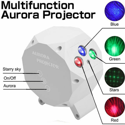 LED Aurora Galaxy Starry Sky Night Lights Star Projector Lamp Bluetooth Speaker