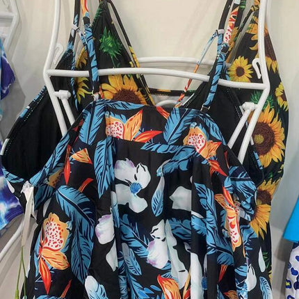 High Waist Ladies Swimsuit Lotus Leaf Plus Size Beachwear