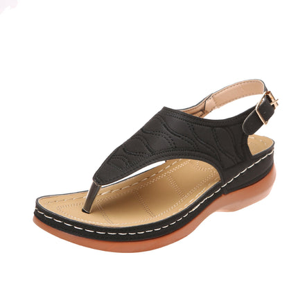 Summer Shoes Roman Retro Style Clip Toe Sandals Women Ankle Buckle Shoes