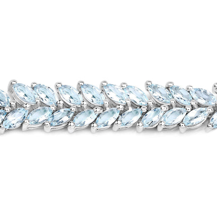 15.04 ct. Genuine Blue Topaz .925 Sterling Silver Bracelet
