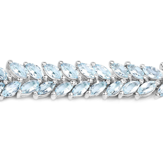 15.04 ct. Genuine Blue Topaz .925 Sterling Silver Bracelet