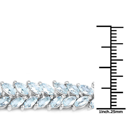 15.04 ct. Genuine Blue Topaz .925 Sterling Silver Bracelet