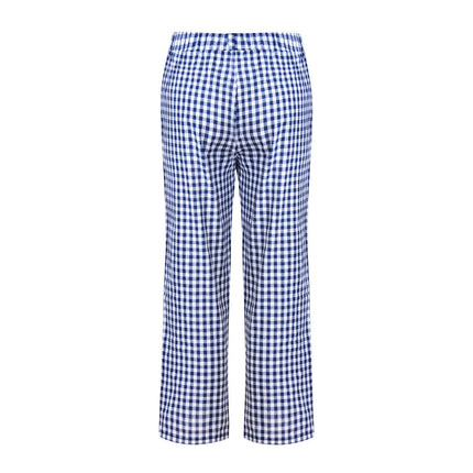 Cropped Pants With Checkered Panels For Versatility
