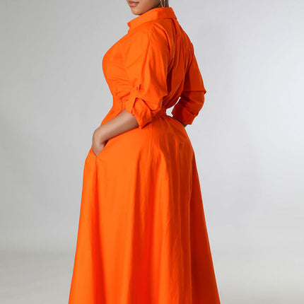 Casual Long Sleeve Plus Size Women's Shirt