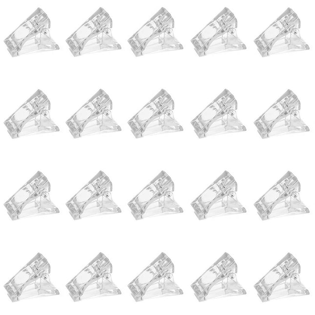 20Pcs Nail Tip Clips Quick Building Poly Gel UV LED Builder DIY Transparent Finger Tip Extension Tool