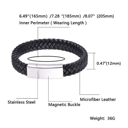 Men's And Women's Simple Casual Engraved Leather Bracelet