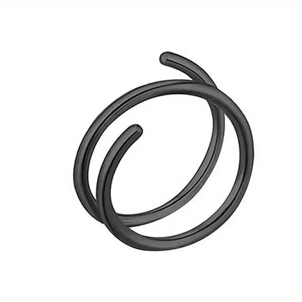 Stainless Steel Double Helix Nose Ring – 14K Gold Plated Hot Style Piercing Jewelry for Women