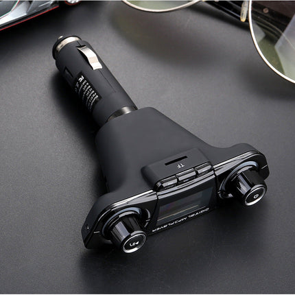 Dual-head Car Bluetooth Mp3 Dual-knobs, Cool Lights, Large-screen Display